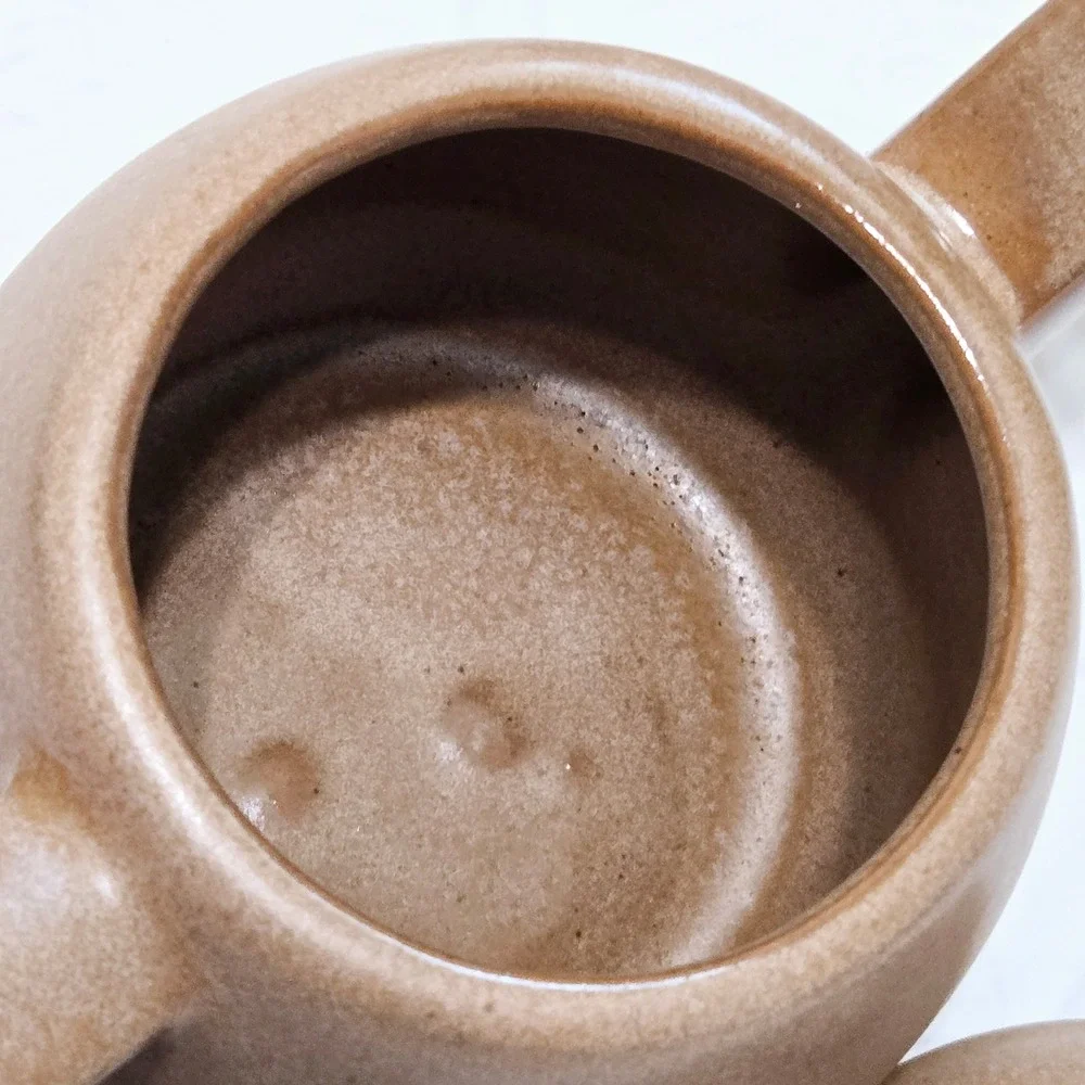 Frankoma Pottery 2 Cup Tea Pot Plainsman Brown Tan 6J